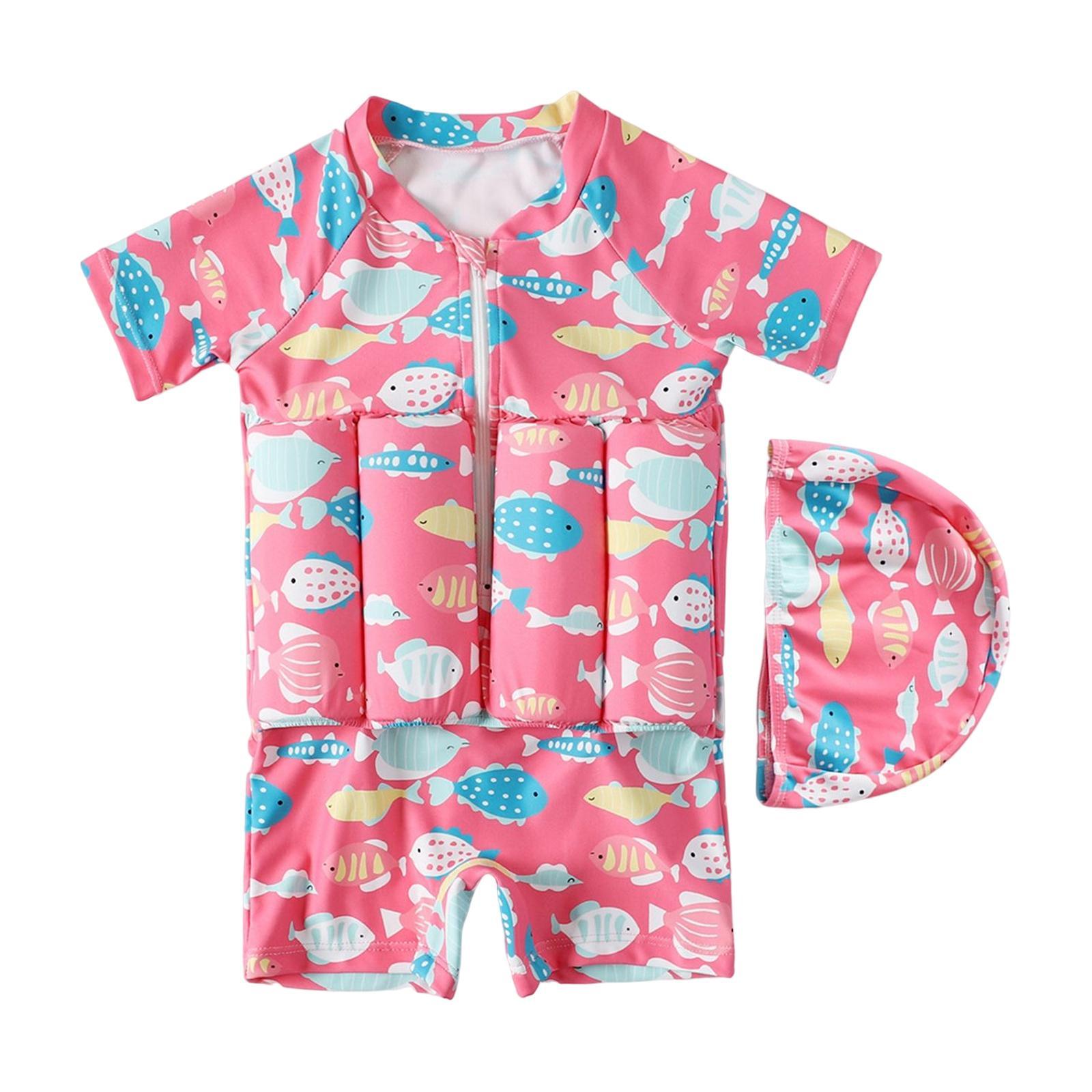 Kids Buoyancy Swimsuit Swim Vest Flotation Polyester Girls Costume Bathing Size