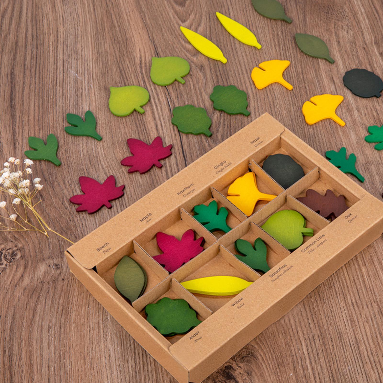 Leaf Wooden Jigsaw Puzzles Sensory Development Building Blocks Toys for Kids