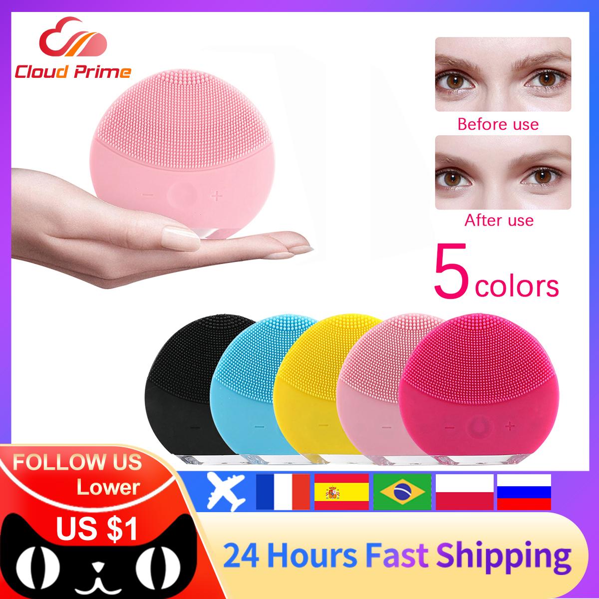 Điện Ốp Mặt Bàn Chải Mặt Bàn Chải Rửa Mặt Âm Rung Sữa Rửa Mặt Sâu Lỗ Chân Lông Làm Sạch Da Máy Mát Xa