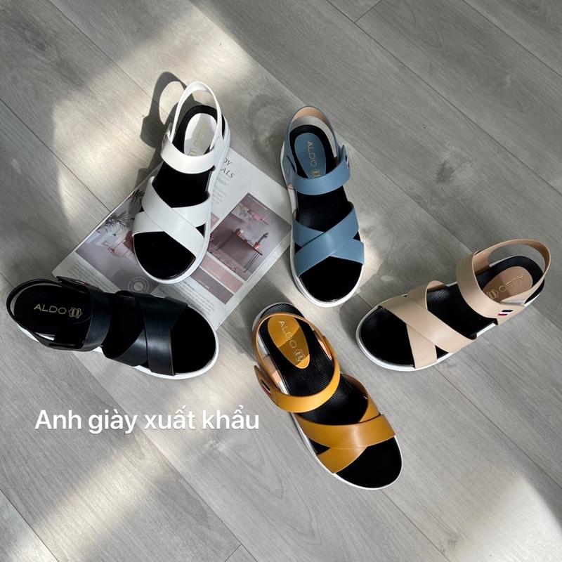 SD20 - Sandal xuồng bằng 5p quai cheo da lì mềm đế kháng nước siêu bền Việt Nam xuất khẩu