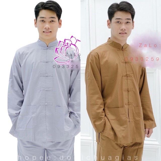 ĐỒ LAM ĐI CHÙA Mẫu Lãnh Tựu Cổ Tàu Dài Tay Không Thêu