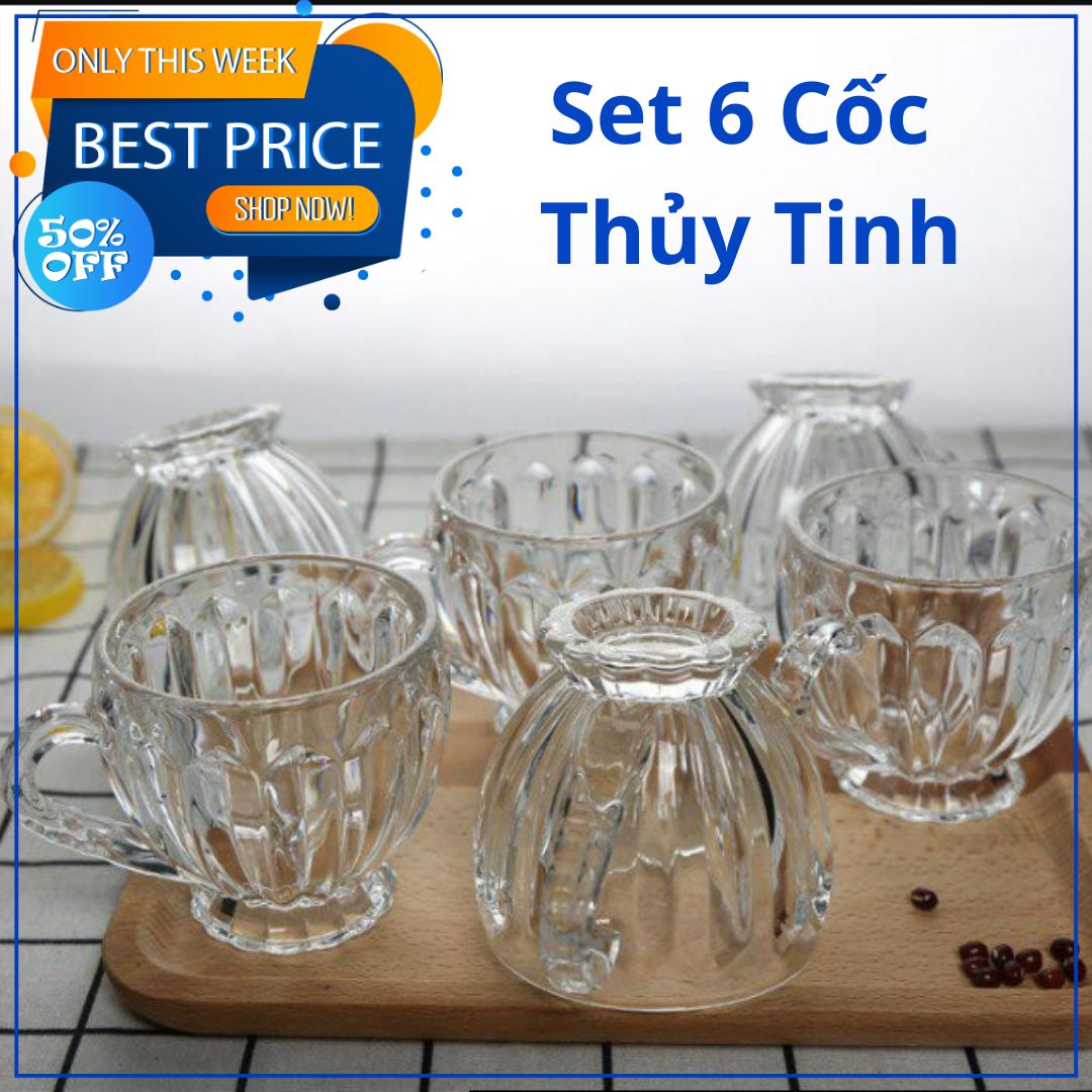 Bộ 6 cốc thủy tinh uống nước