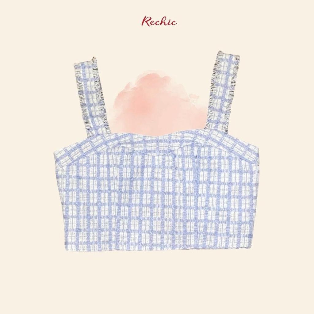 RECHIC Áo Kiểu Dory dáng croptop hai dây trẻ trung nữ tính phù hợp đi dạo phố