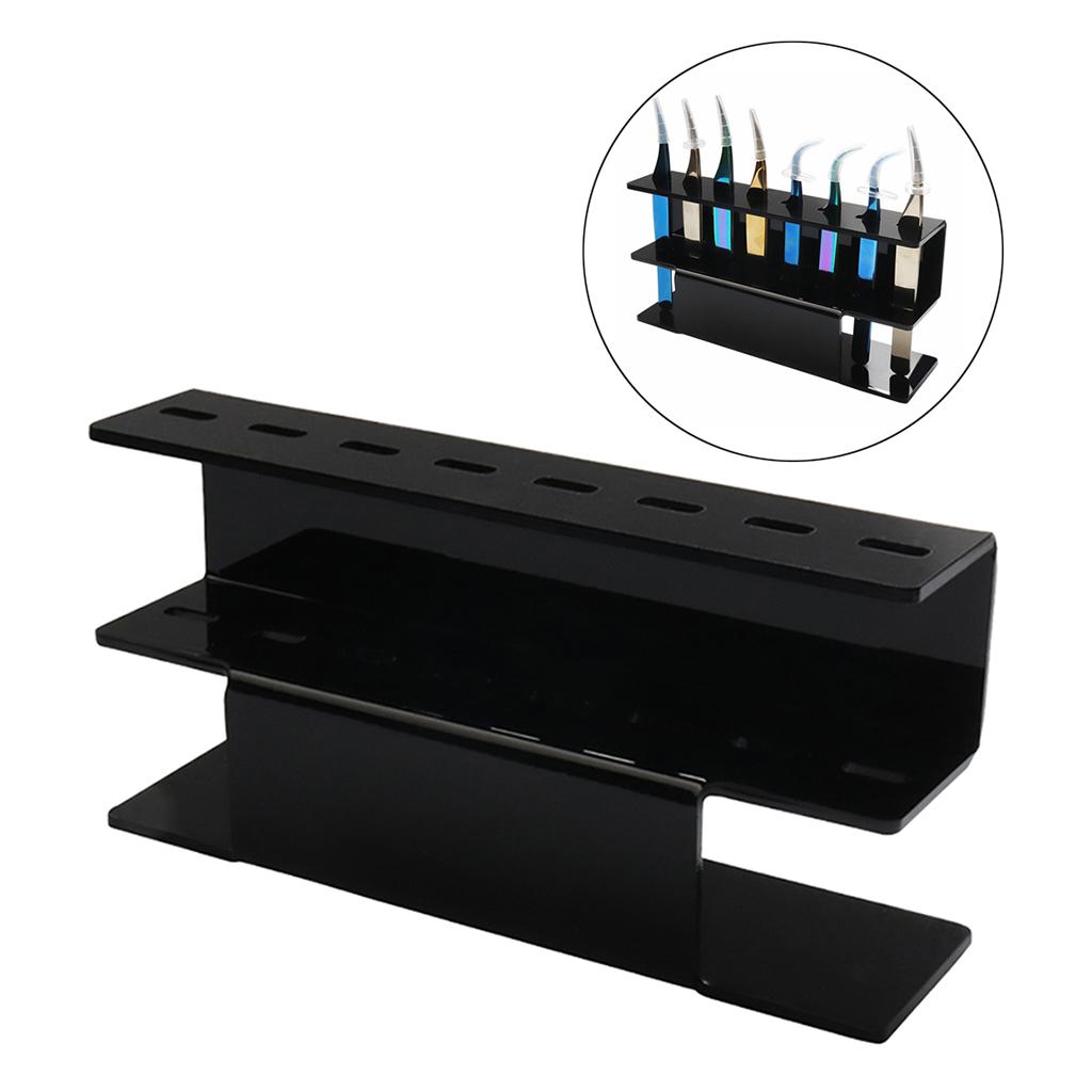 2pcs Make Up Tools Tweezers Storage Holder Desk Display Stand Shelf Holder