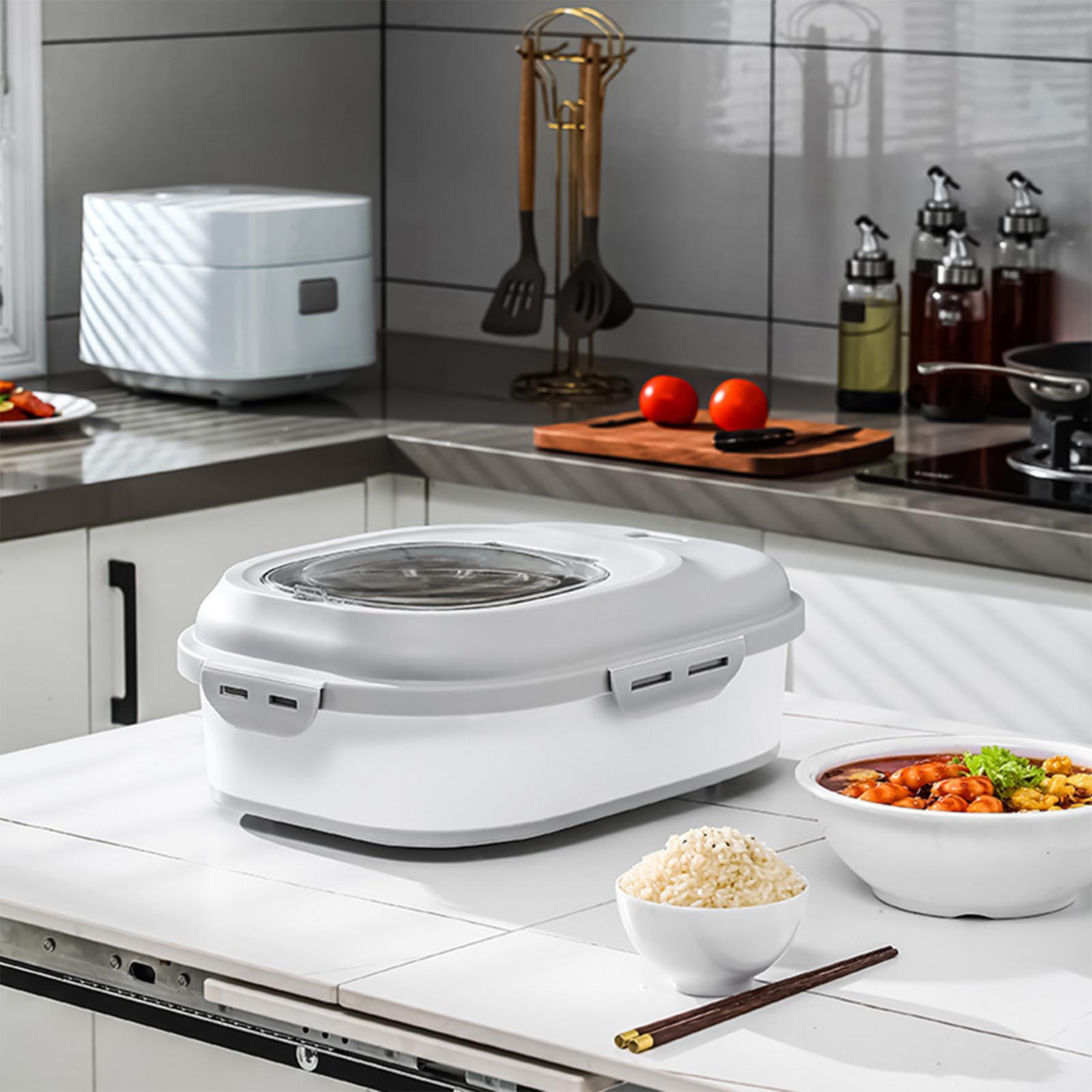 Foldable Rice Storage Container Rice Dispenser with Wheels for Grain Flour