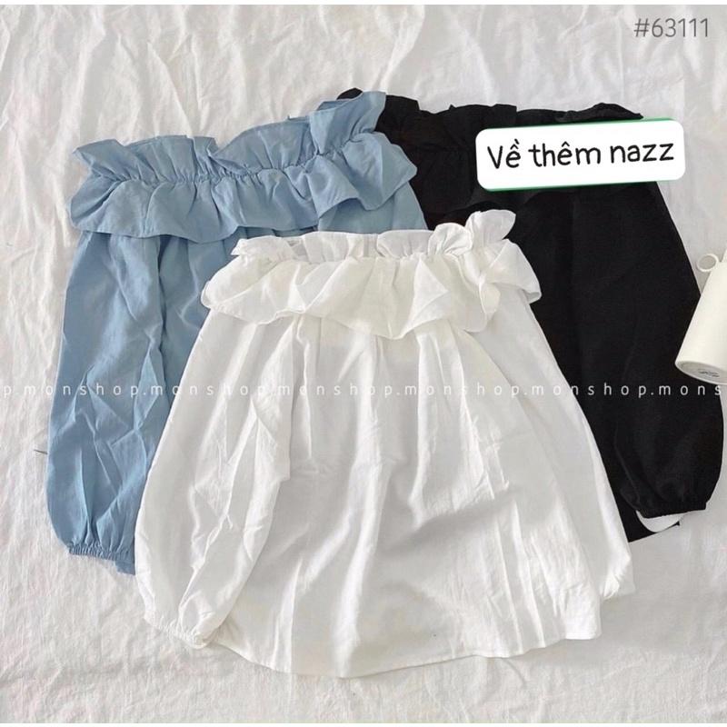 Áo trễ vai ba màu chất đũi thoáng mát siêu xinh Thời trang Nữ MTShop Vinh