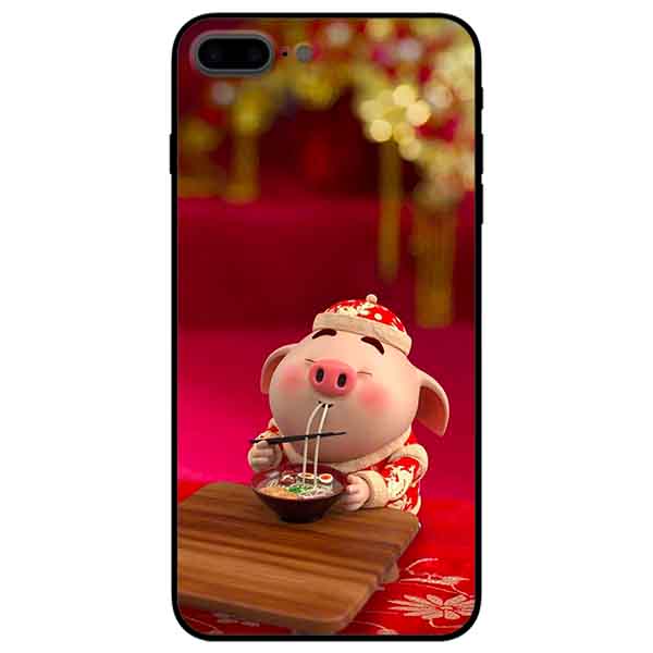 Ốp lưng in cho Iphone 7 Plus/ 8 Plus Mẫu Heo Ăn