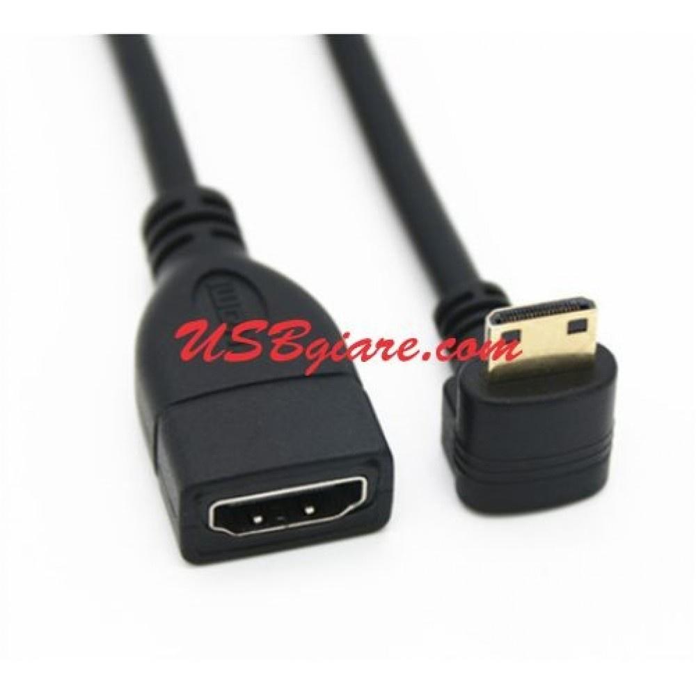 CÁP MINI HDMI MALE TO HDMI FEMALE 15CM CONG XUỐNG