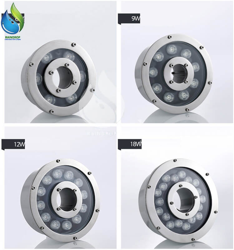 Đèn LED âm nước dạng bánh xe 12W đổi màu 24VAC