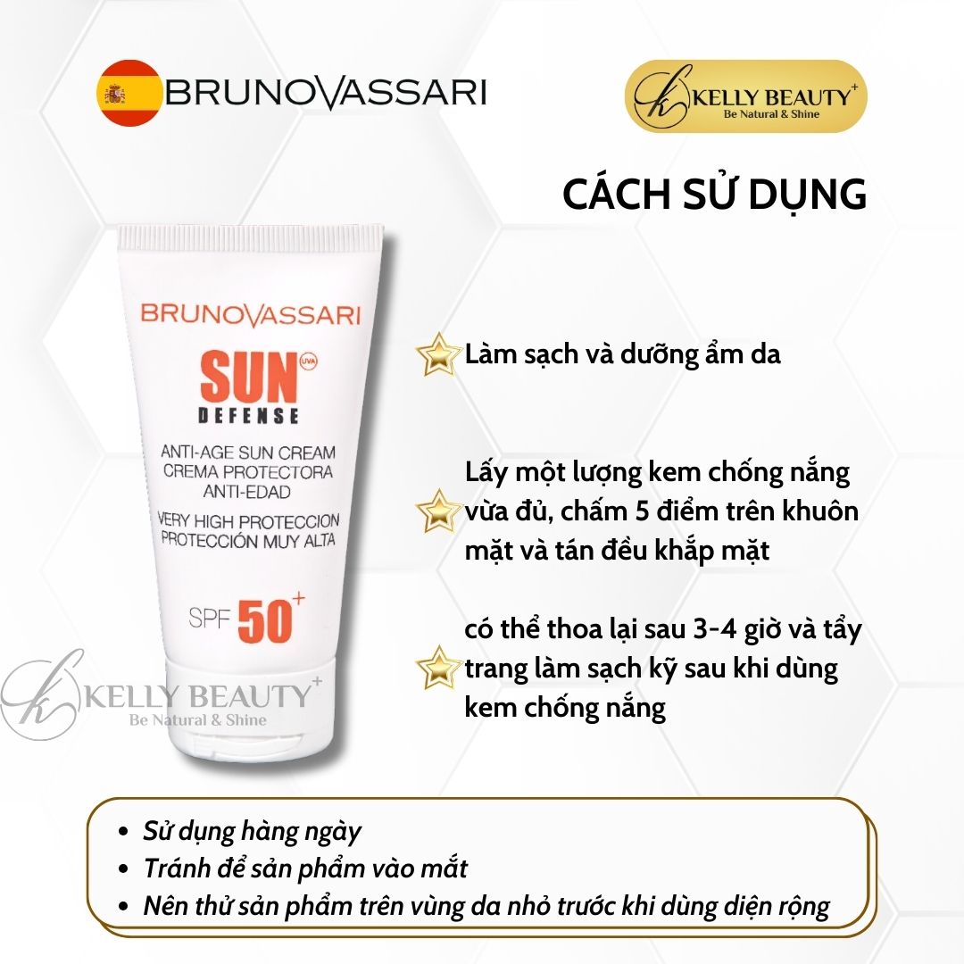 Kem Chống Nắng Cho Da Khô, Lão Hóa Anti-Age Sun Cream SPF 50+ - Bruno Vassari