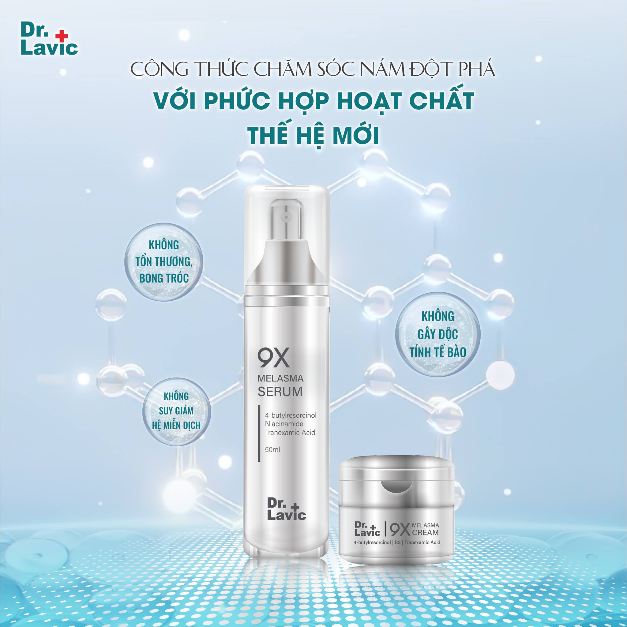 Kem dưỡng trắng mờ nám Dr.Lavic 9x Melasma Cream dưỡng da sáng mịn 30g DR967