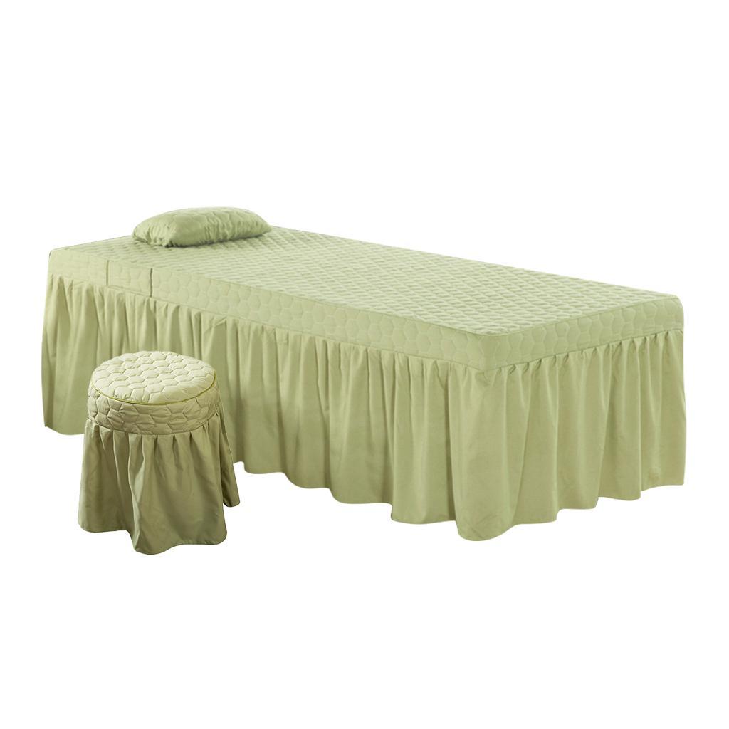 Beauty Massage Bedding  Table Skirt Pillow Case Stool  Green