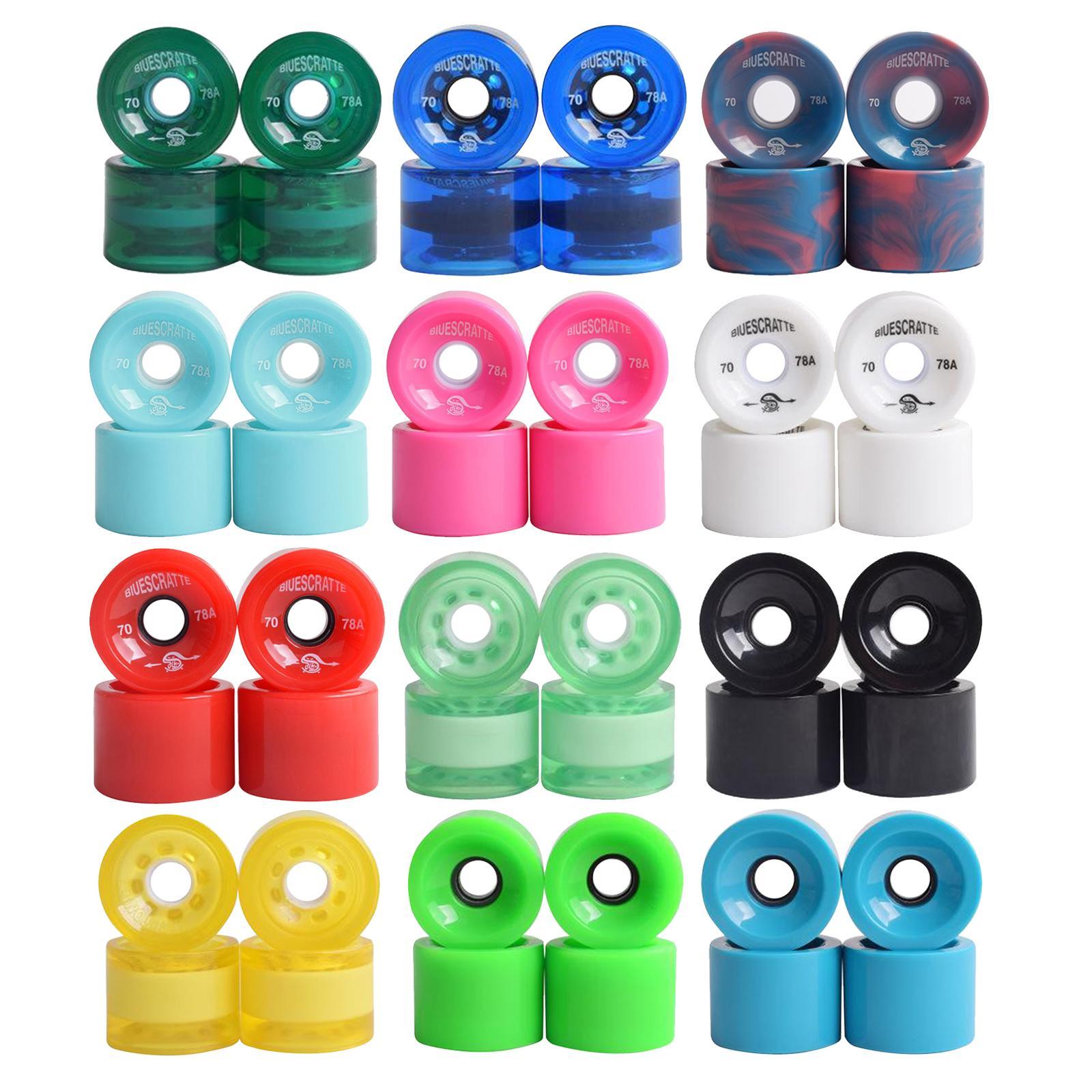 8 Pieces 78A Hardness Skateboard Wheels 70X51mm Longboard Roller Parts