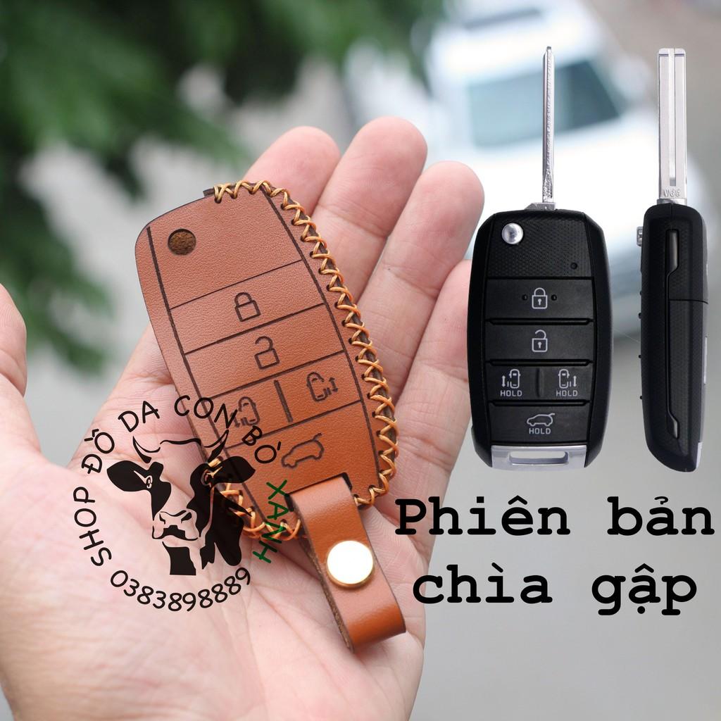 Bao da dành cho Chìa Khoá Kia Sedona handmade Da Thật 008