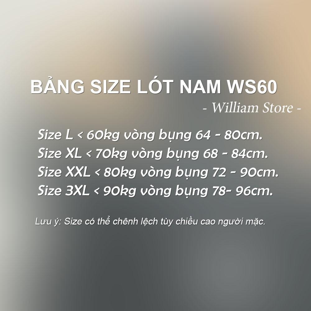 (Có size lớn) Hộp 4 quần lót boxer nam William WS60 - Quần sịp đùi lưới thông hơi thoáng mát