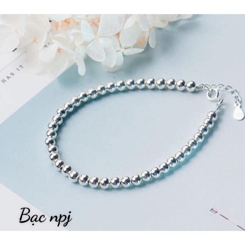 Lắc tay bi bạc đẹp cho nữ, Vòng tay bi Bạc Ta -Bạc Npj
