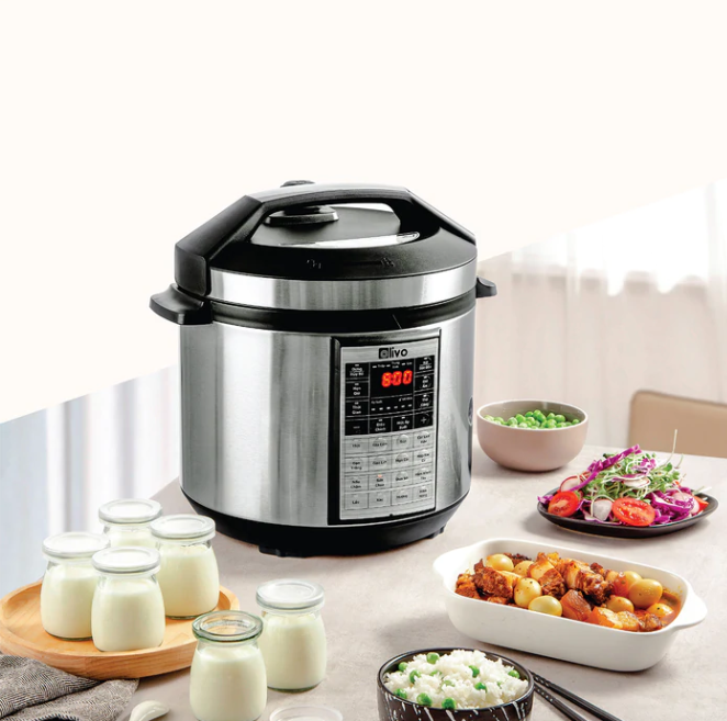 Nồi Áp Suất Điện Olivo PC60 Ruột Inox 6L Thương Hiệu Mỹ Gồm 16 Chức Năng Công Suất 1000 W - Hàng Chính Hãng