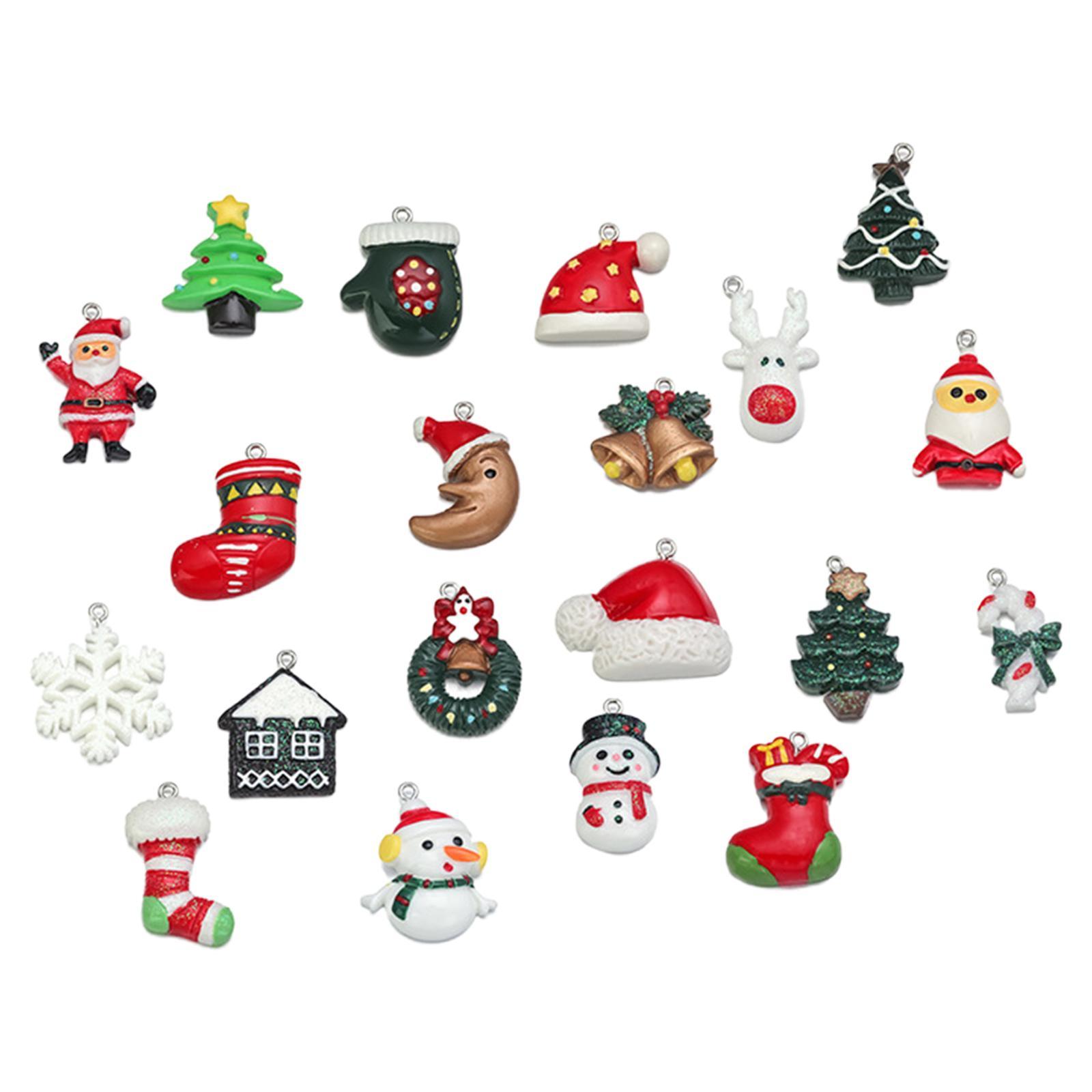 Set of 20 Alloy Charms Mini Christmas Pendants for Girls Women DIY Necklace Earring Jewelry Making Accessories