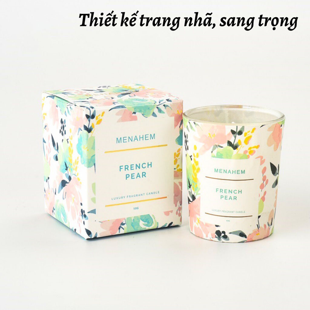 Nến Thơm Phòng Thiên Nhiên Menahem Thư Giãn Không khoi' Candle Cup Thơm Phòng Ngủ Tinh Dầu Thiên Nhiên