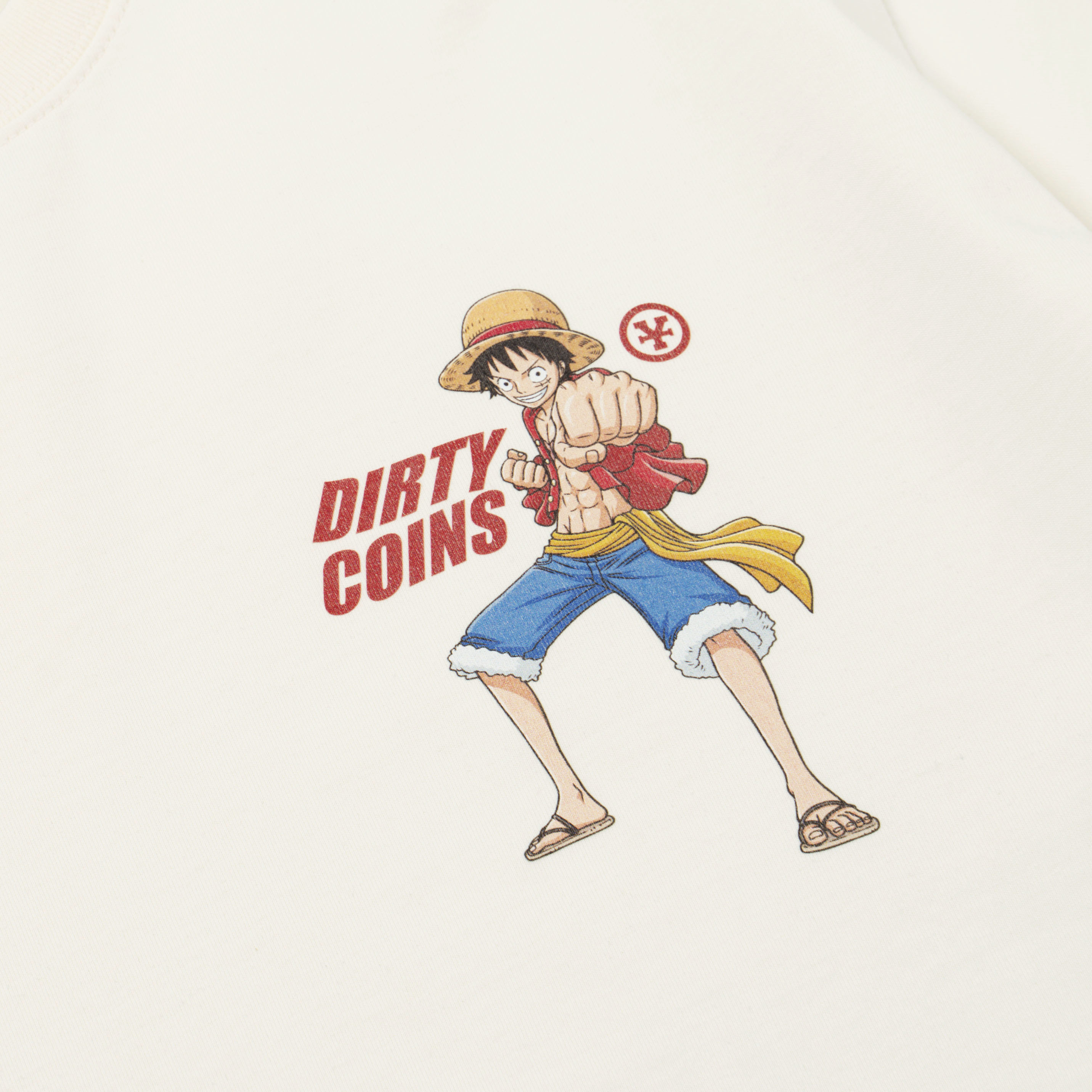 Áo Thun DirtyCoins x OnePiece Luffy T-shirt - Cream