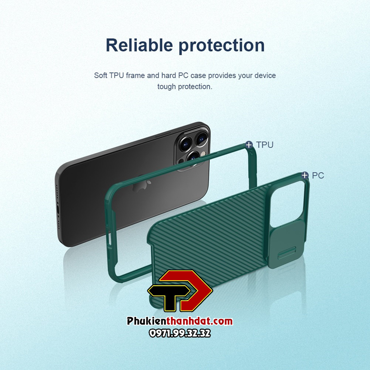 Ốp lưng bảo vệ Camera cho iPhone 14 Pro Max chính hãng NILLKIN CamShield chống sốc - Hàng chính hãng
