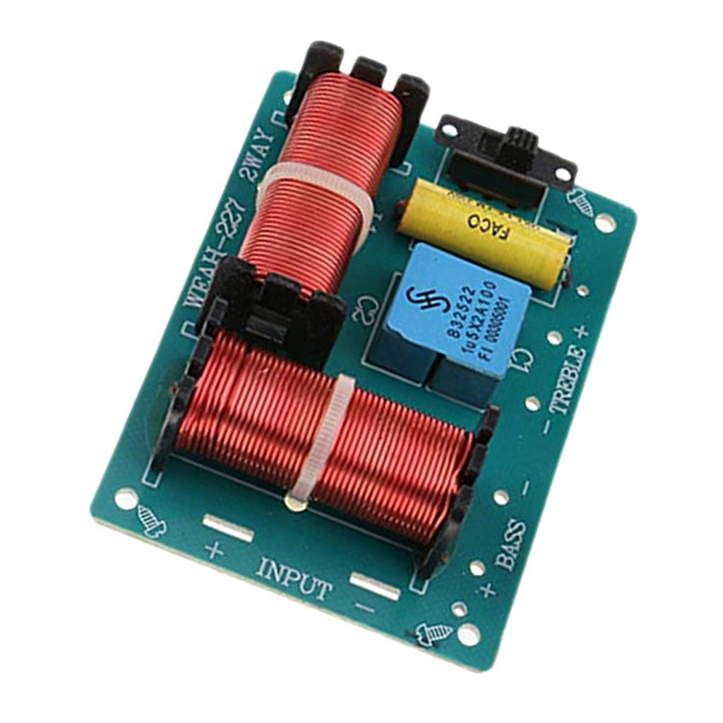 1Pcs Treble Bass 2 Way Frequency Divider Audio Crossover Filter Board 100W