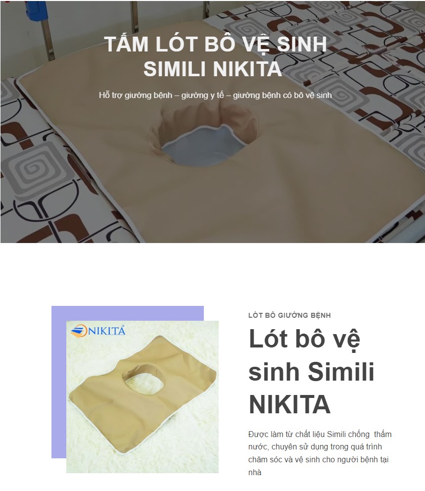 Lót bô vệ sinh, giường bệnh NIKITA, Chất liệu Simili - Hàng chính hãng