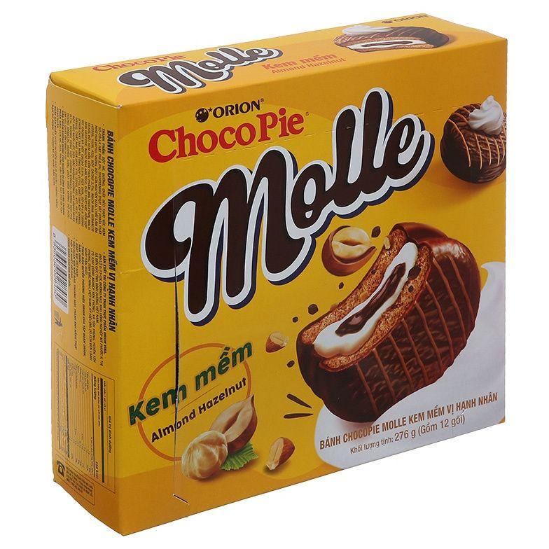Bánh Chocopie Molle Kem Mềm Vị Hạnh Nhân 12P 276g-8936036028430
