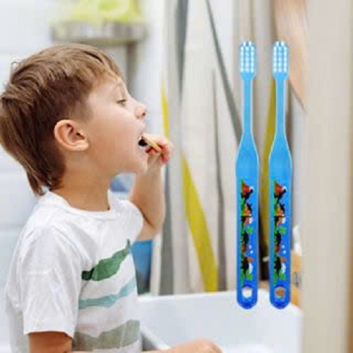 Set 2 Cây Bàn Chải Đánh Răng Cho Bé Từ 04~09 Tuổi DKH – 287KB Màu Xanh Khủng Long