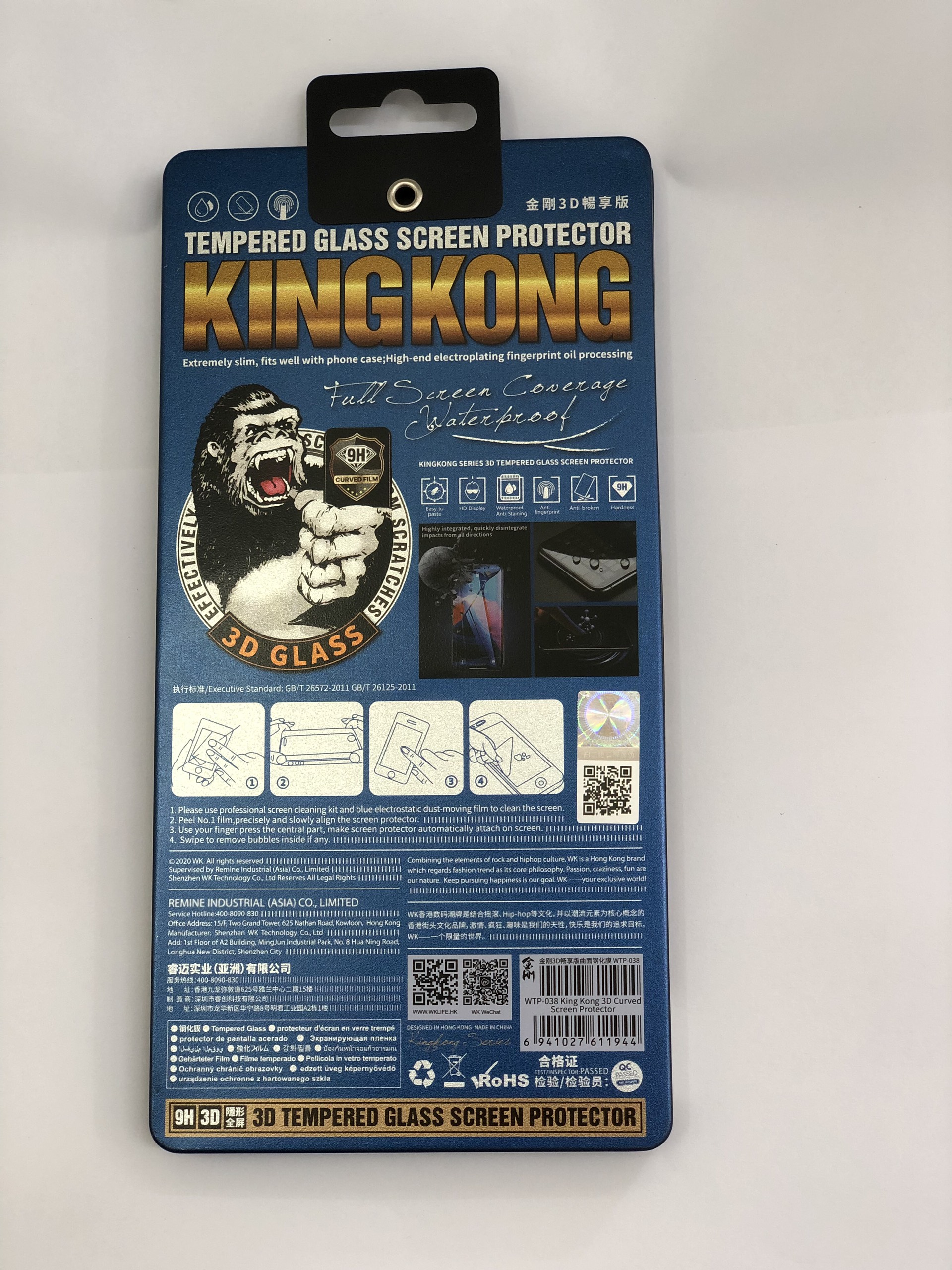 Kính Cường Lực KingKong Full Màn 9H Đủ Mã Dành Cho Iphone 6/7/8 7/8Plus X/XS/11Pro XSMax/11proMax 11/XR 12pro/12Promax