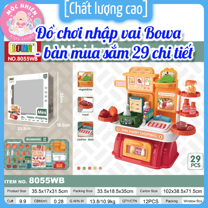 Đồ chơi nhập vai Bowa 8055 - Bàn mua sắm/shopping 29 chi tiết