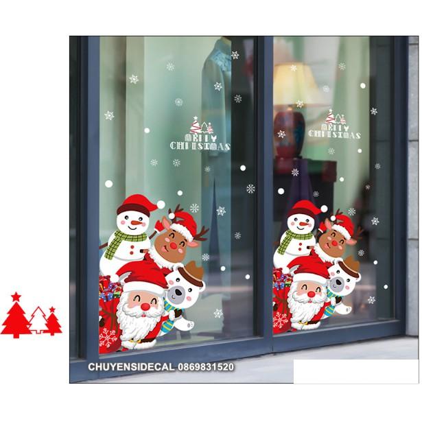 Decal trang trí tường Noel - 4 Noel Trắng Đỏ Xin Chào