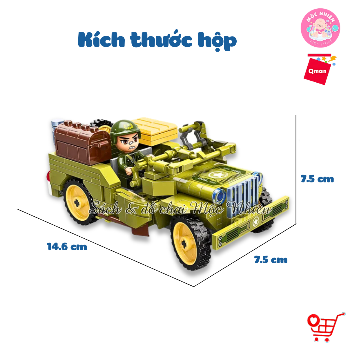 Đồ chơi xếp hình, lắp ráp Qman 21011 - Xe Jeep (264 mảnh ghép)