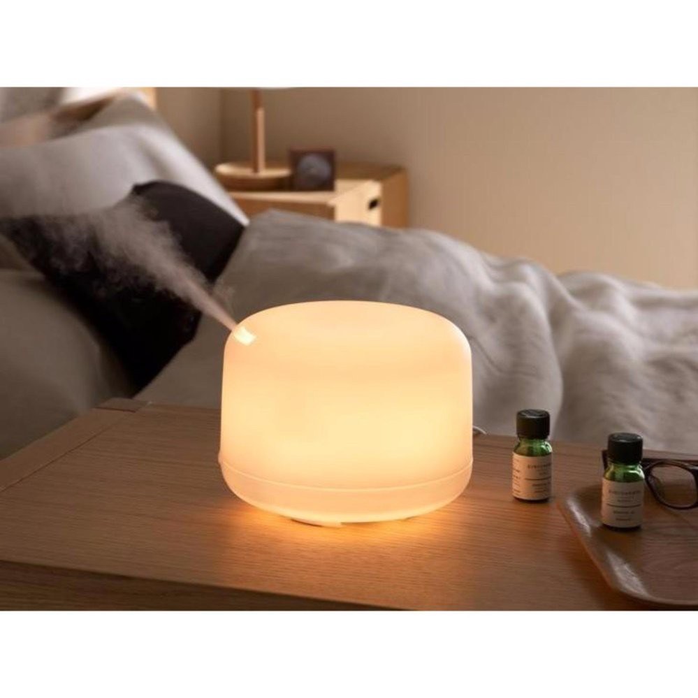 Máy Xông Tinh Dầu Ngọc Tuyết Trụ Tròn Có Led 7 Màu Hàng cao cấp