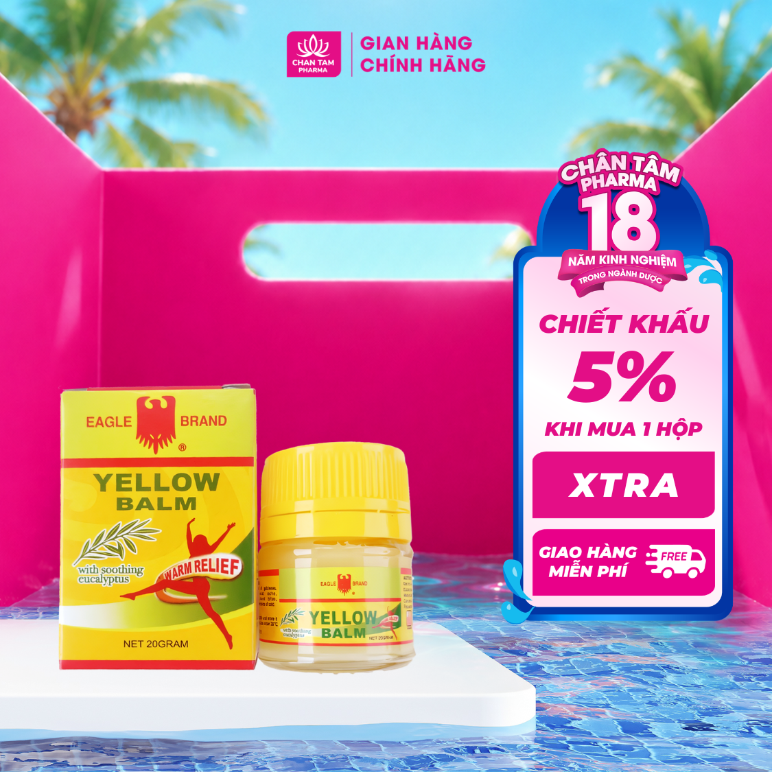 [Chính Hãng Singapore] Dầu Cù Là Con Ó Vàng Yellow Balm 20g - Giảm Nhanh Cơn Đau