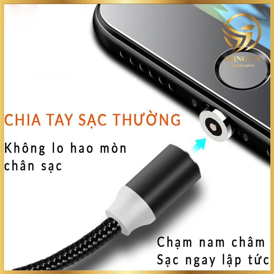 Cáp Sạc Từ Hít Nam Châm Dây Dù 3in1