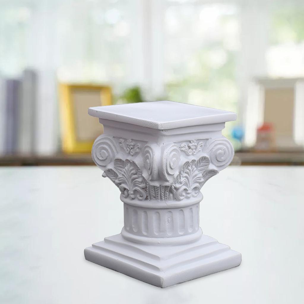 Roman Pillar Statue Resin Pedestal Stand Figurine Table Party Kitchen Decor