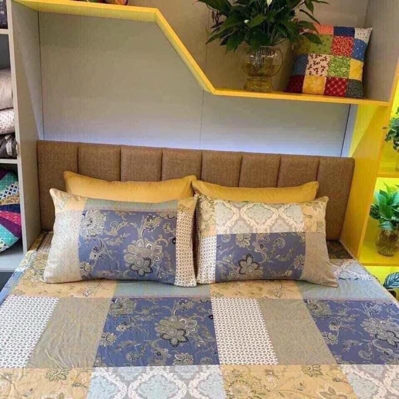 Bộ ga gối Cotton 100% Lụa Hàn Quốc cao cấp, ga chun đủ size đệm 2m*2m2 sẵn tại Sam-store