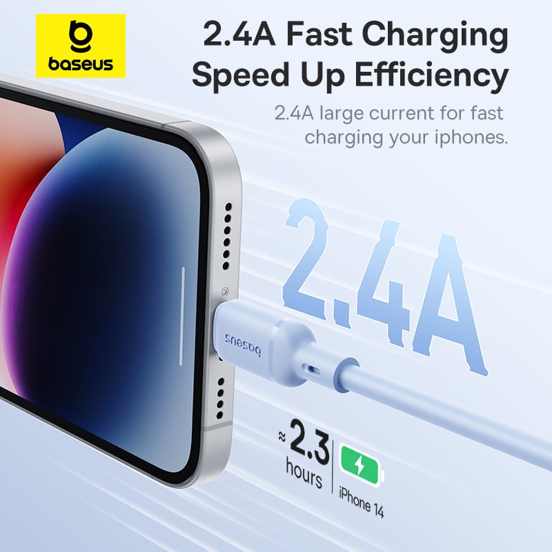 Cáp Sạc Nhanh Baseus Silky Series USB to IP 2.4A (480Mbps) - Hàng chính hãng