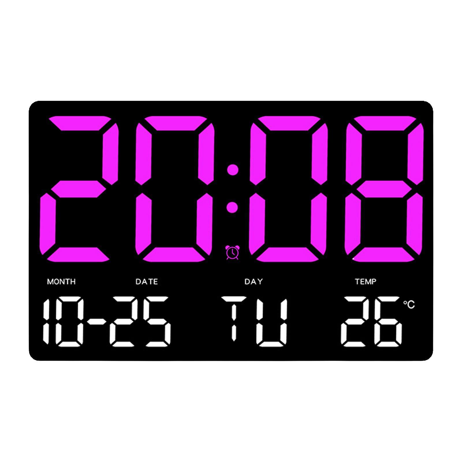 Wall Clock Kids Adults LED Display Digital Clock for Home Study Room Bedroom