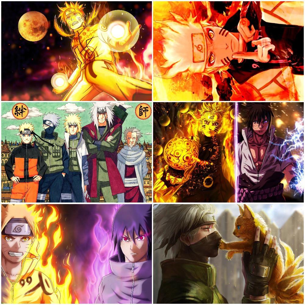 Bộ 6 Áp phích - Poster Anime Naruto (bóc dán) - A3, A4, A5