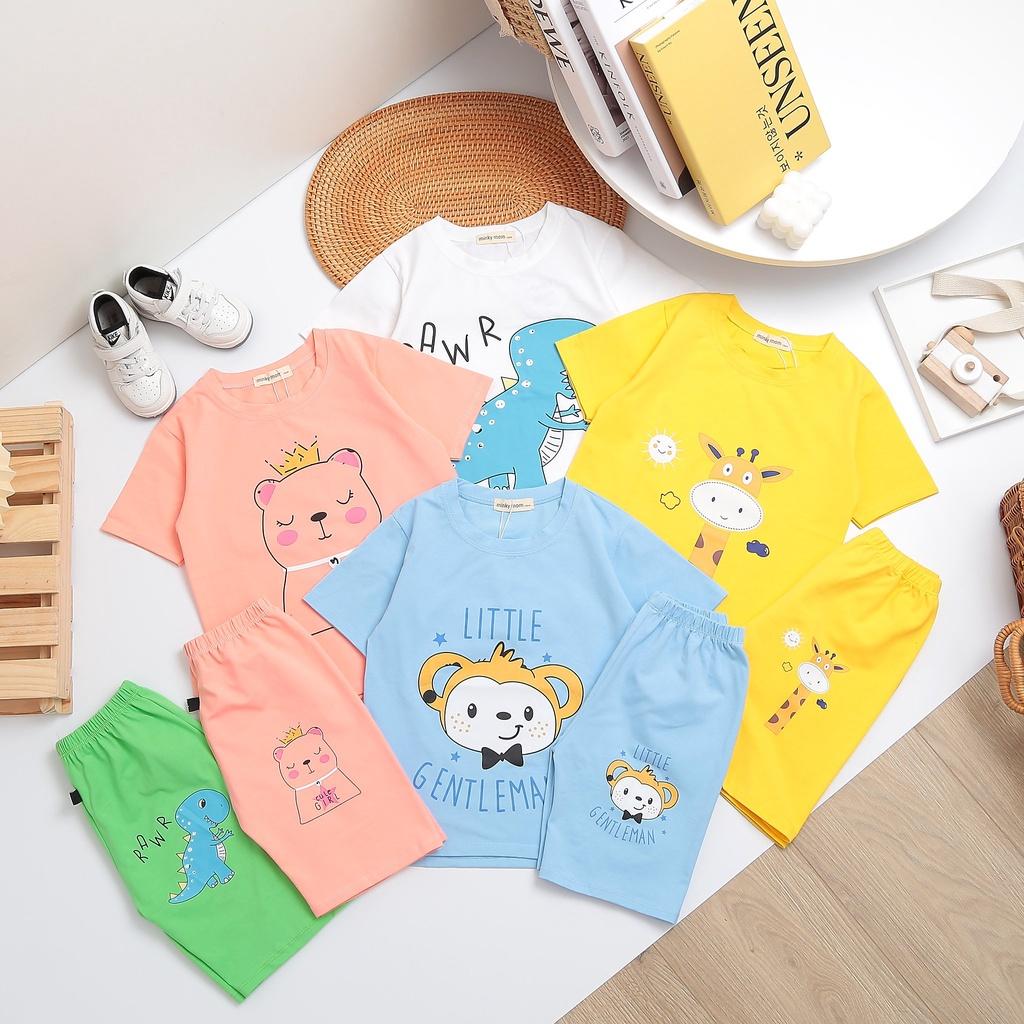 Bộ ngắn tay cotton 100% Minky Mom size đại mềm mịn mát cho bé trai bé gái từ 19-27kg