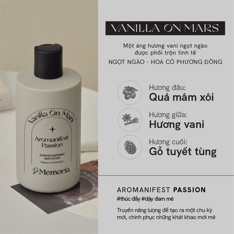 Dưỡng Thể Trắng Da Hương Nước Hoa Thư Giãn De Memoria Scented Whitening Body Lotion 300ml