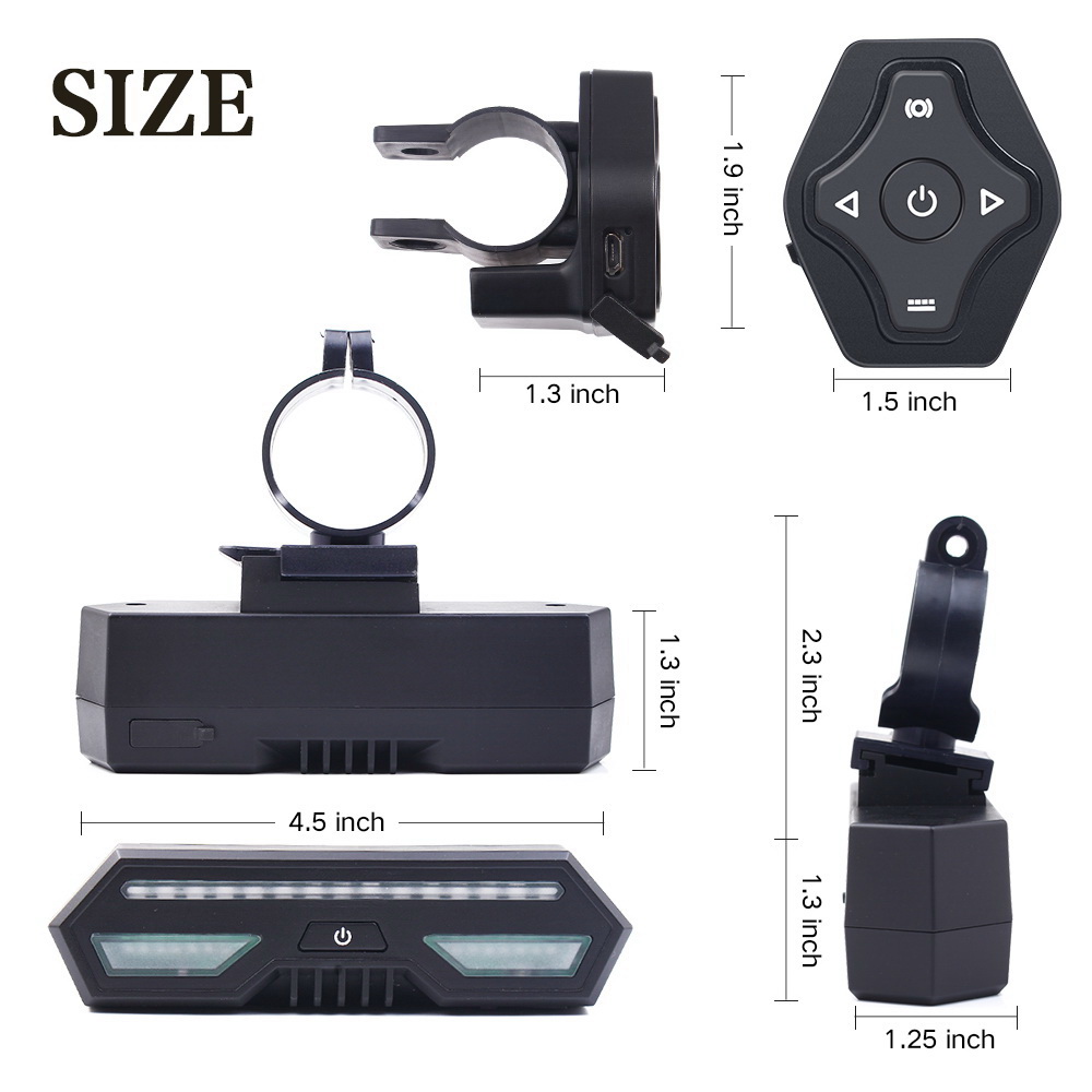 Đèn Led Chống Thấm Nước Gắn Đuôi Xe Đạp Điều Khiển Từ Xa 85 Lumen