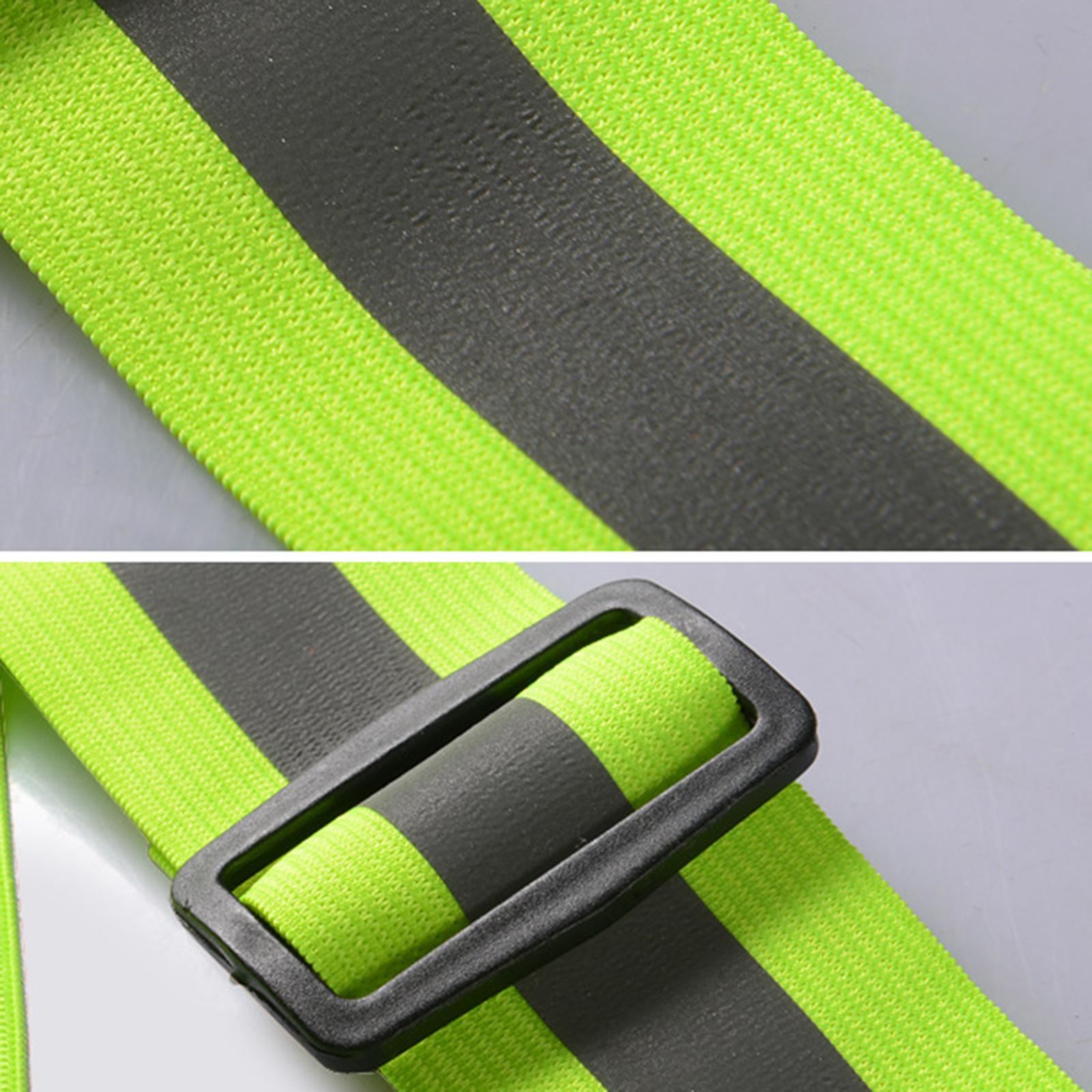 Reflective Vest Gear, Cycling Reflective Bands, Adjustable Safety Vests High Visible Belt Wristbands Straps for Night Running Outdoor Dog Walk Jogging