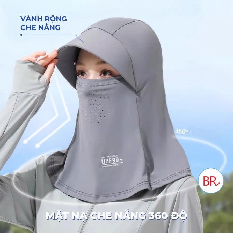 Nón khẩu trang chống nắng UPF50+ Mũ Chống Nắng Vải Dễ Thương Chất Liệu Bền Đẹp, Thời Trang MÀU ĐEN - NÓN CHỐNG NẮNG NỮ