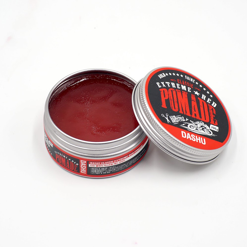 Pomade tạo kiểu tóc nam Hàn Quốc Dashu Dash Classic Renewal Extreme Red Pomade 100g, thành phần 90% thảo dược, thiết kế riêng cho người châu á, độ bóng 4, giữ nếp 10, hương nước hoa 3 tầng mùi cổ điển.