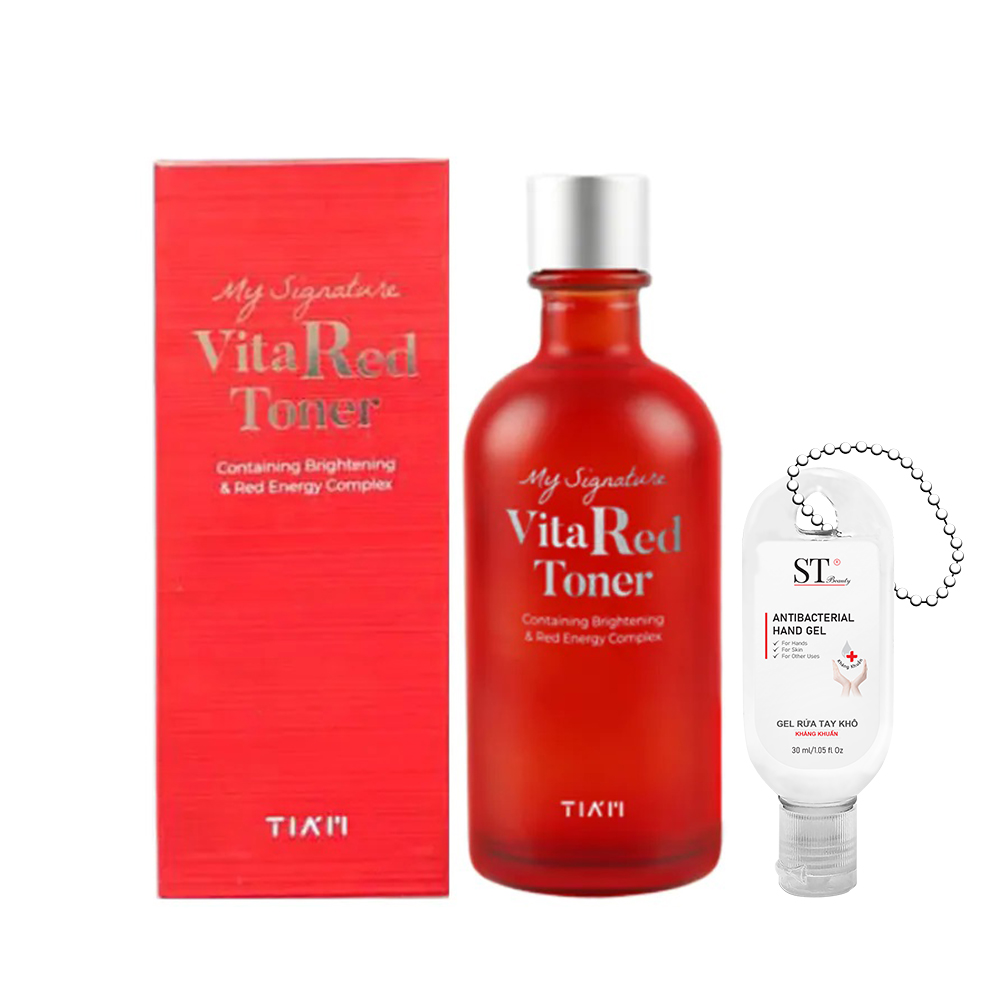 Nước Hoa Hồng Trắng Da TIAM My Siganture Vita Red Toner 130ml. Tặng Gel Móc Khóa 30ml