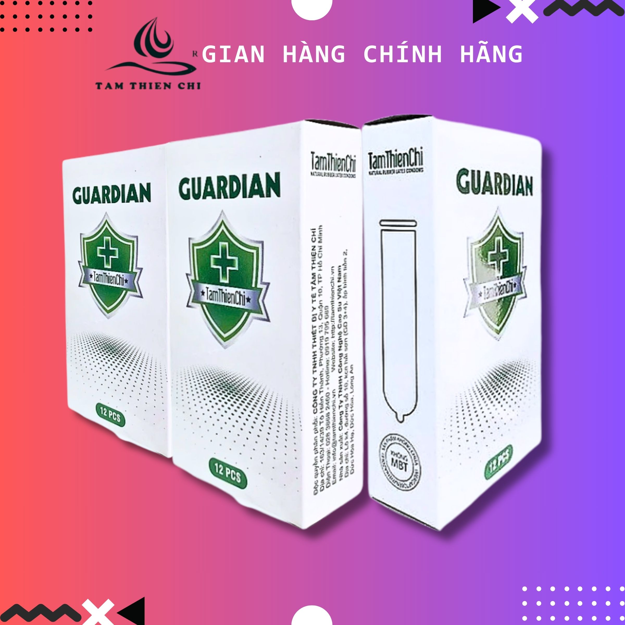 Bộ 36 cái Bao cao su Tâm Thiện Chí Guardian Gia đình - Mỏng trơn - Nhiều dầu bôi trơn