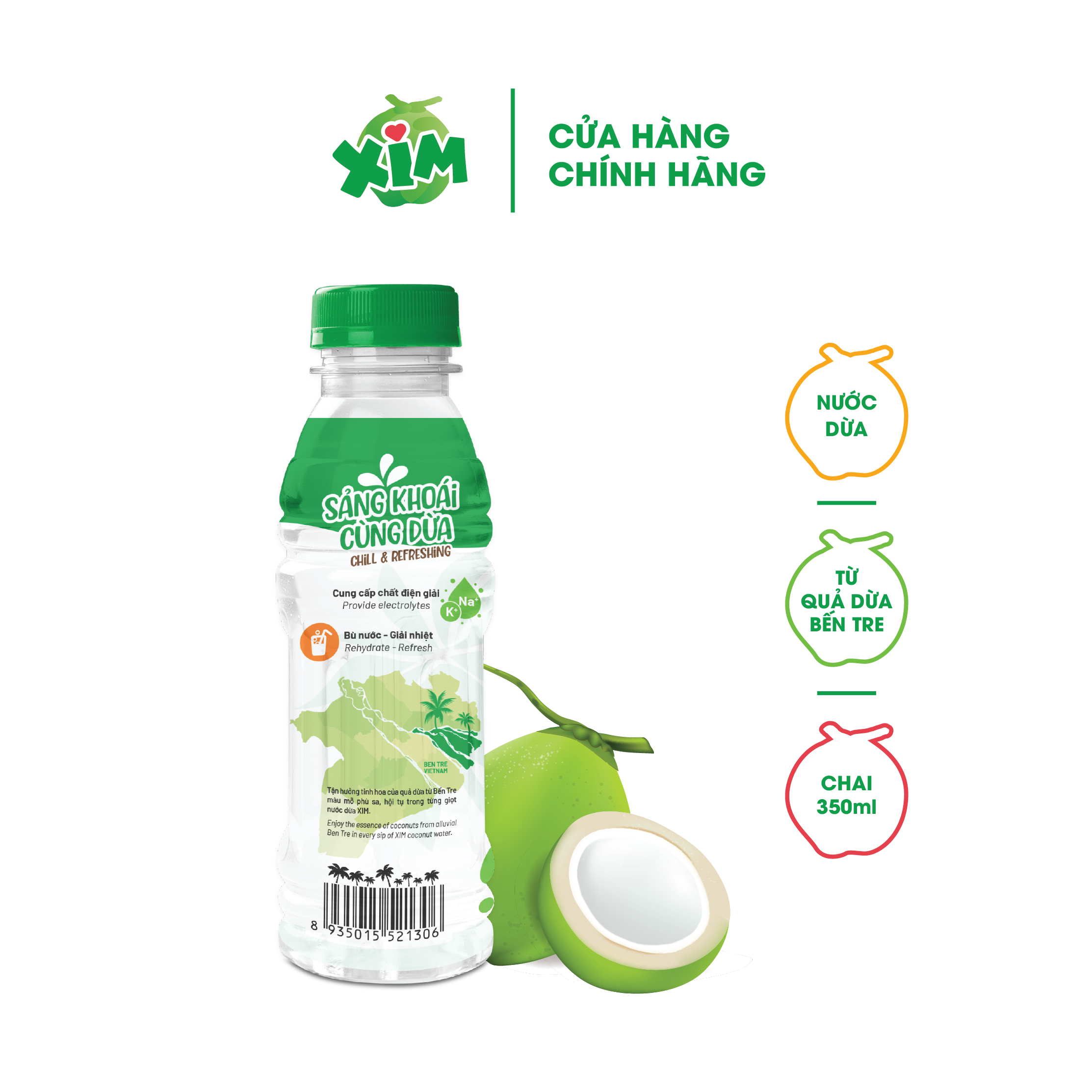 Combo 6 Chai Nước Dừa Xim Chai PET 350ml